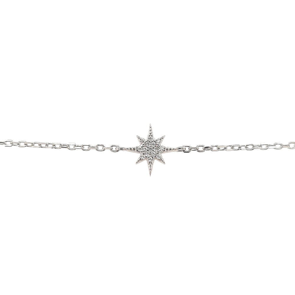 Sterling Silver CZ Star Bracelet