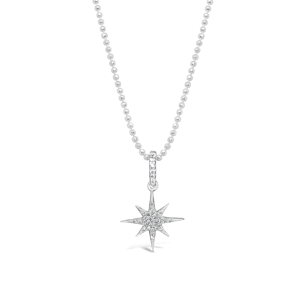 Sterling Silver CZ Star Necklace