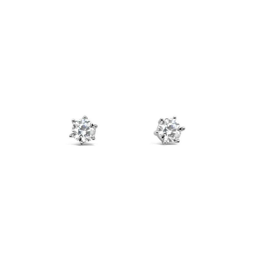 Sterling Silver CZ Stud Earrings