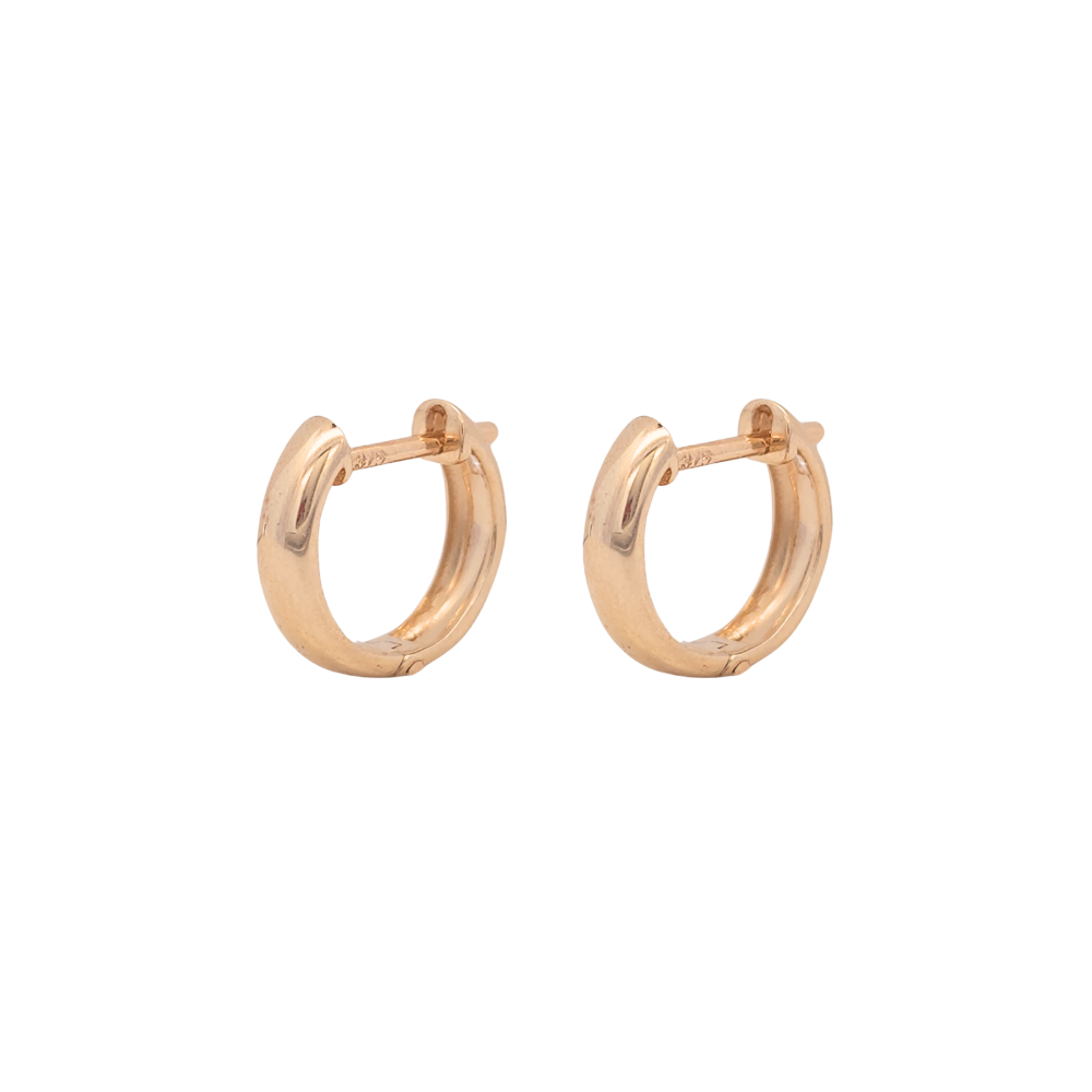 9k Yellow Gold Round Huggie Earrings