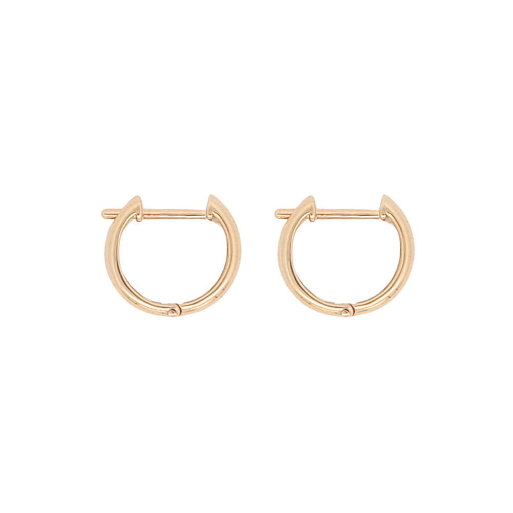 9k Yellow Gold Round Huggie Earrings