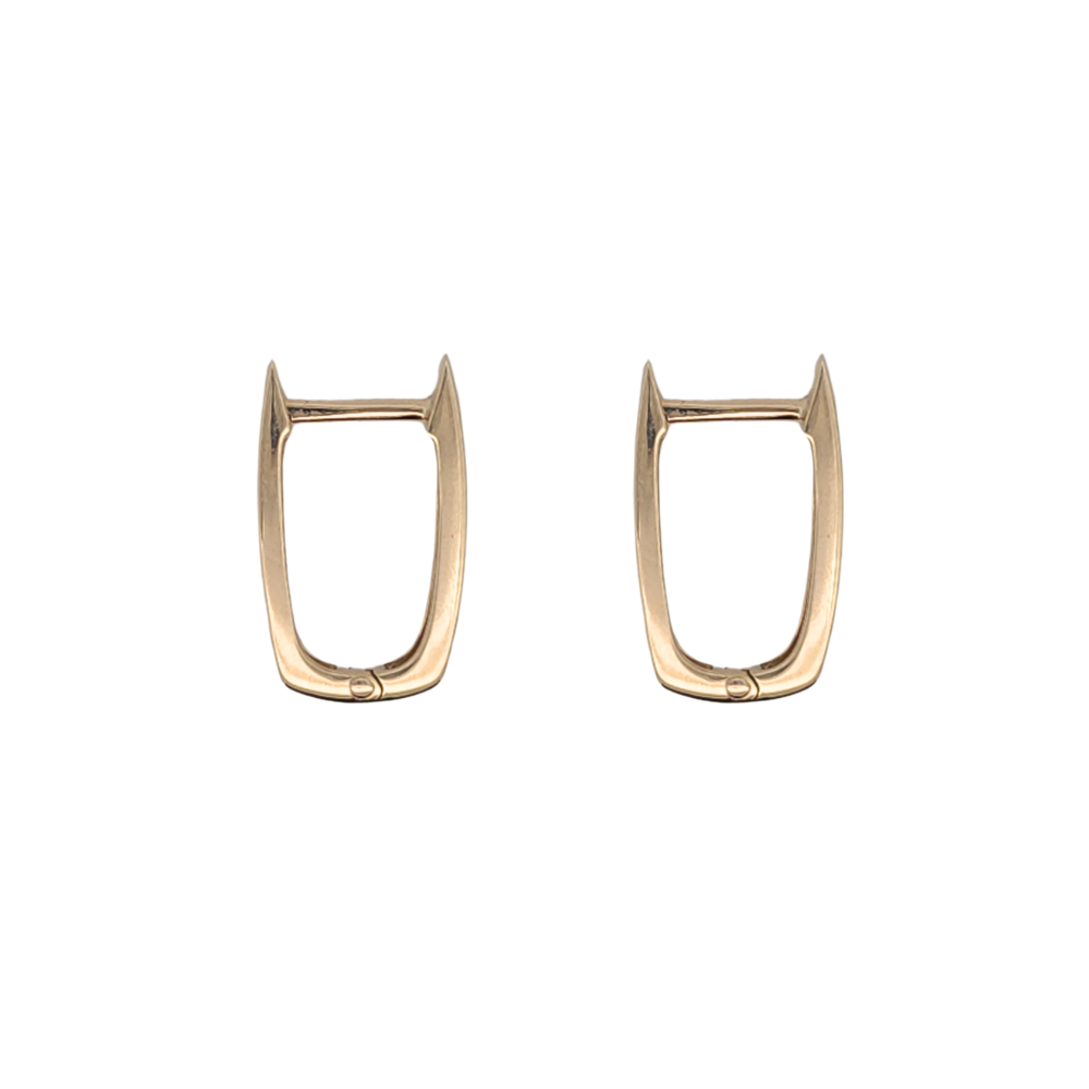 9k Yellow Gold Oblong Hoop Earrings