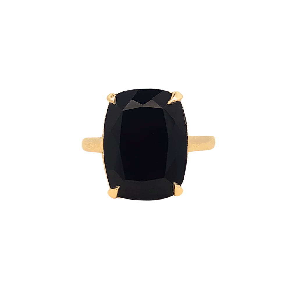 9k Yellow Gold 'Aphrodite' Onyx Cocktail Ring