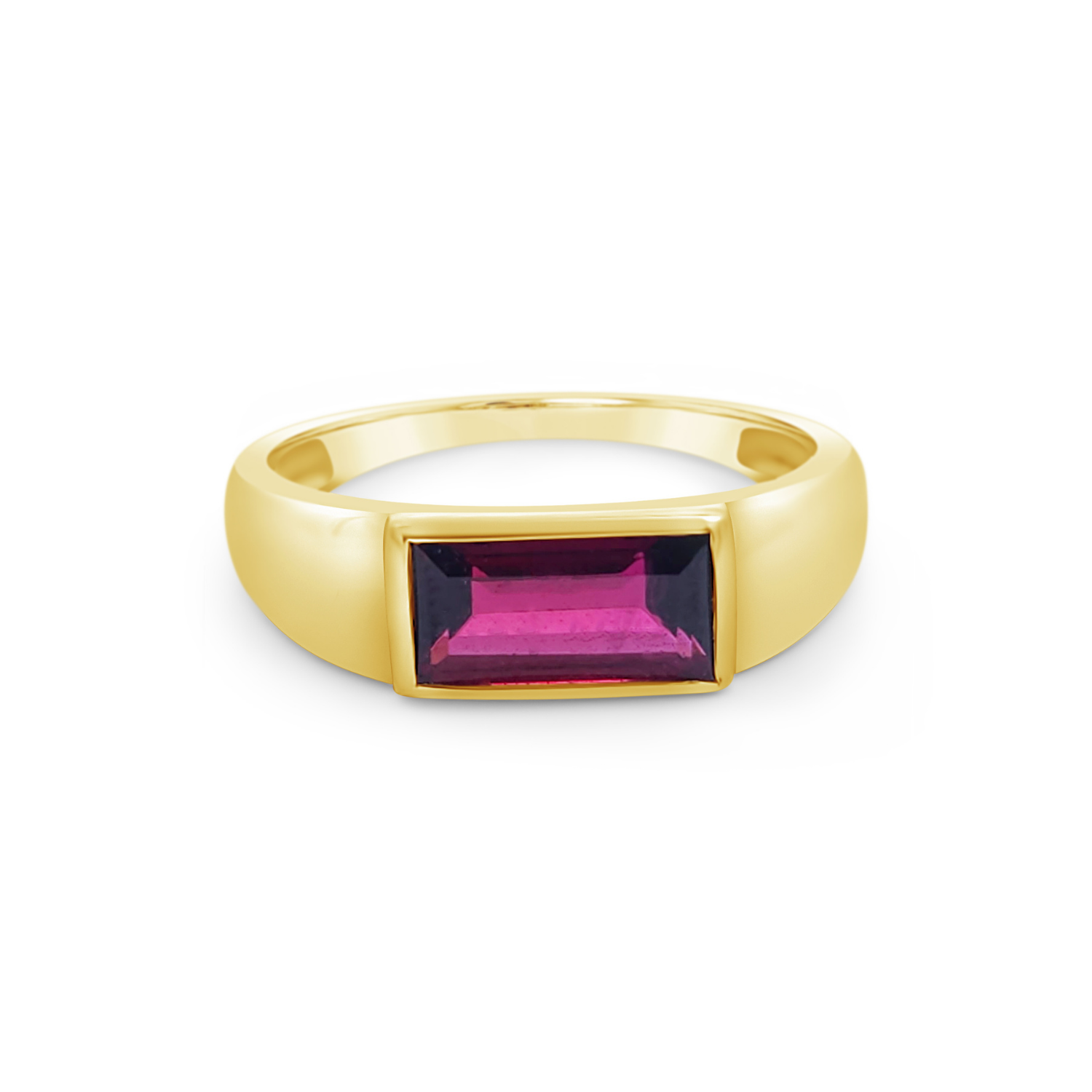 9k Yellow Gold Rhodolite Garnet Ring