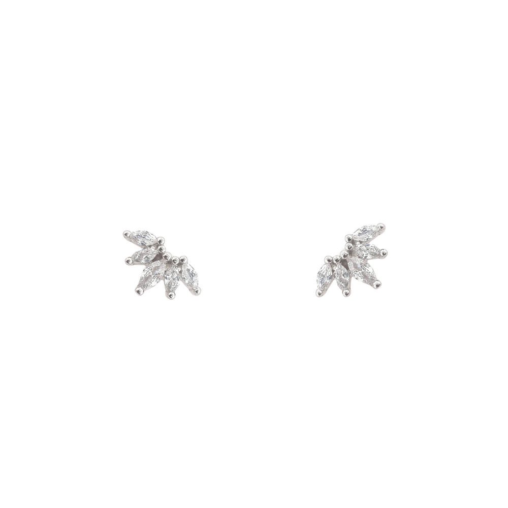 Sterling Silver CZ Stud Earrings