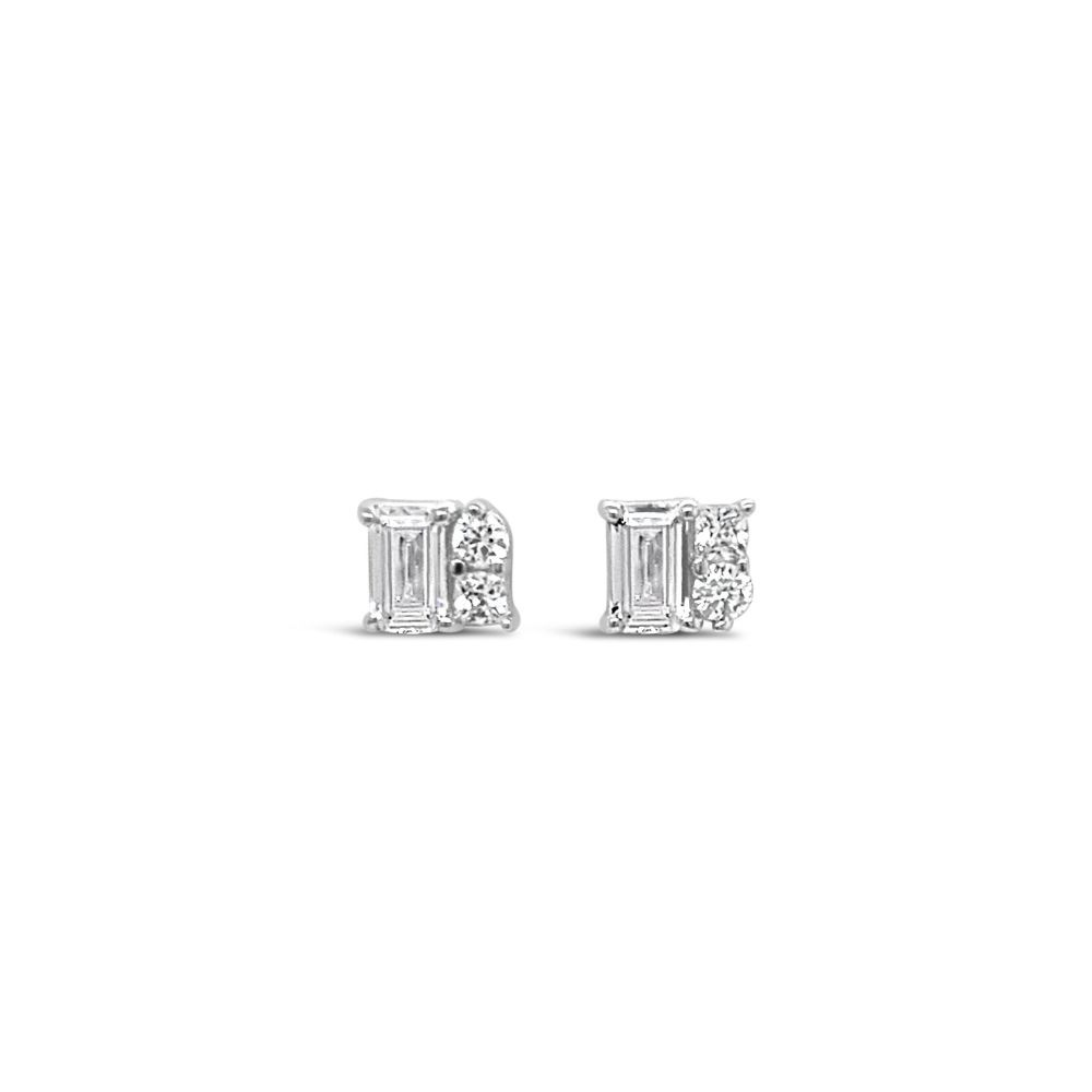 Sterling Silver CZ Stud Earrings