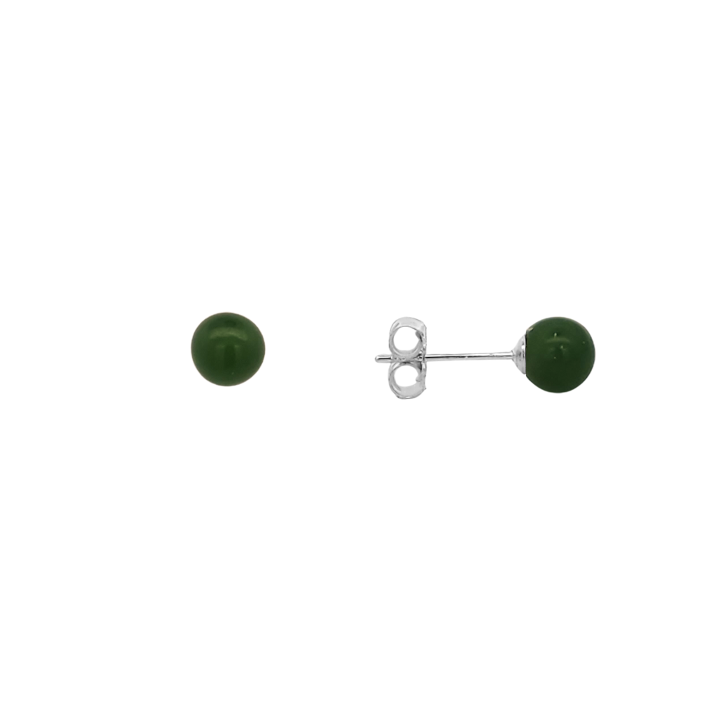 6mm Pounamu Ball Stud Earrings