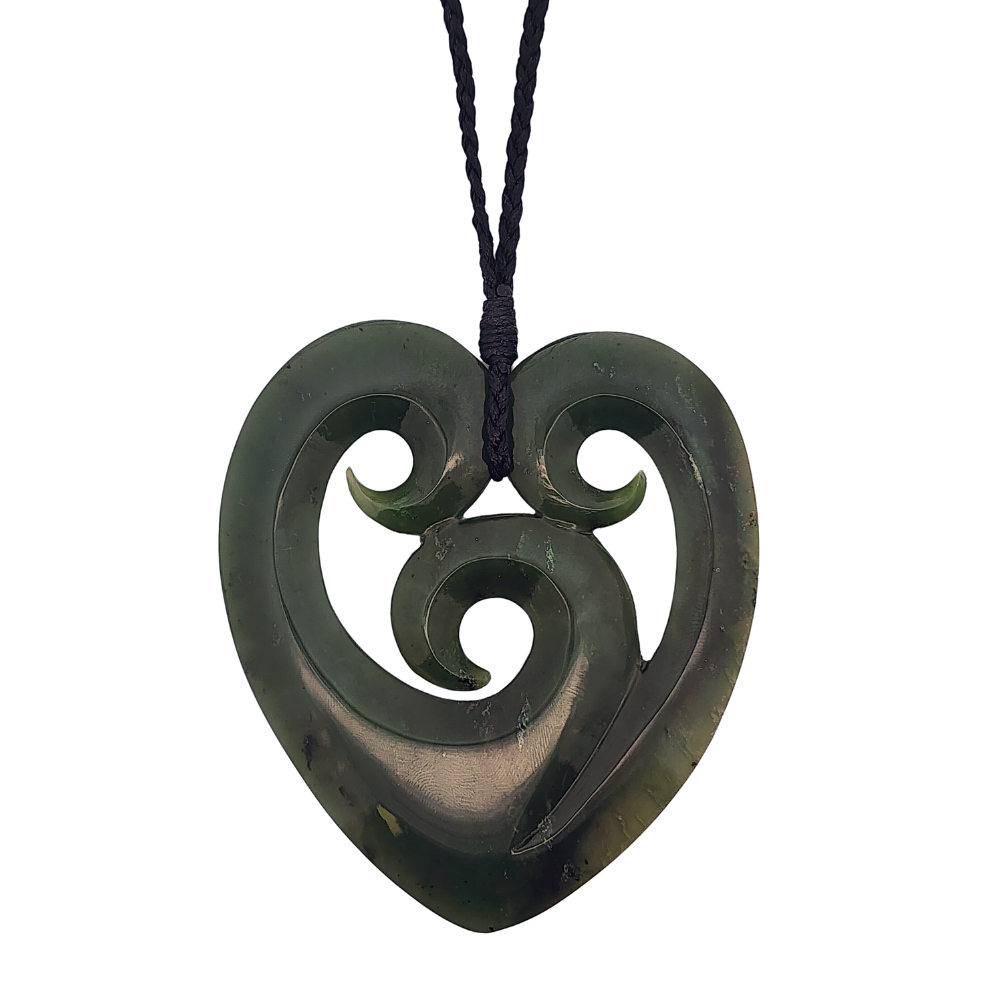 One of a Kind Koru Heart Pounamu Necklace