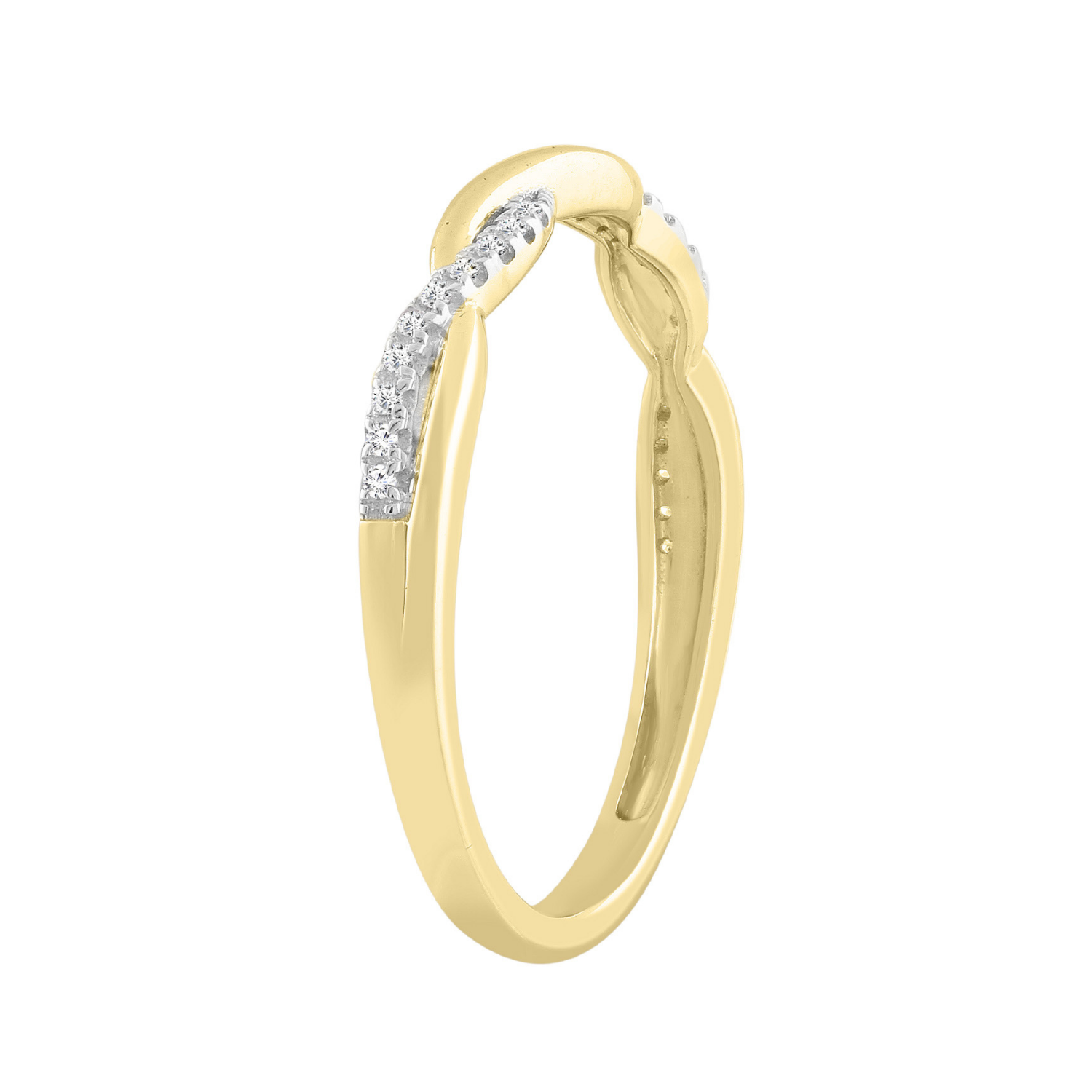 9k Yellow Gold Twist Diamond Band