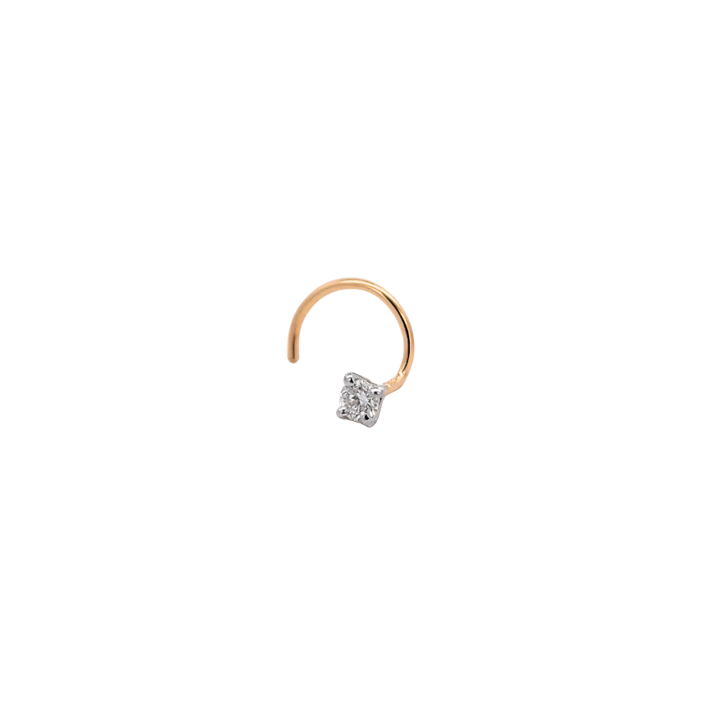 18k Yellow Gold & Diamond Nose Stud