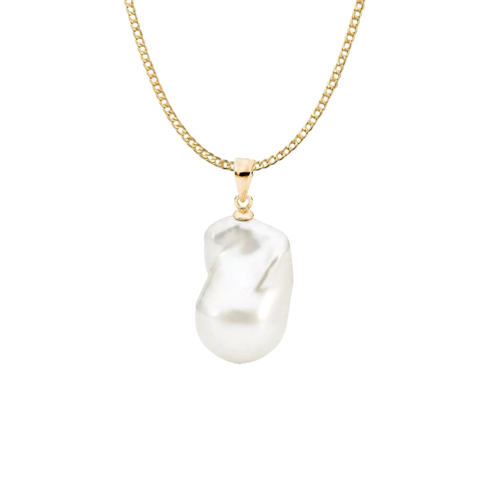 9k Yellow Gold 'Aura' Baroque Pearl Pendant