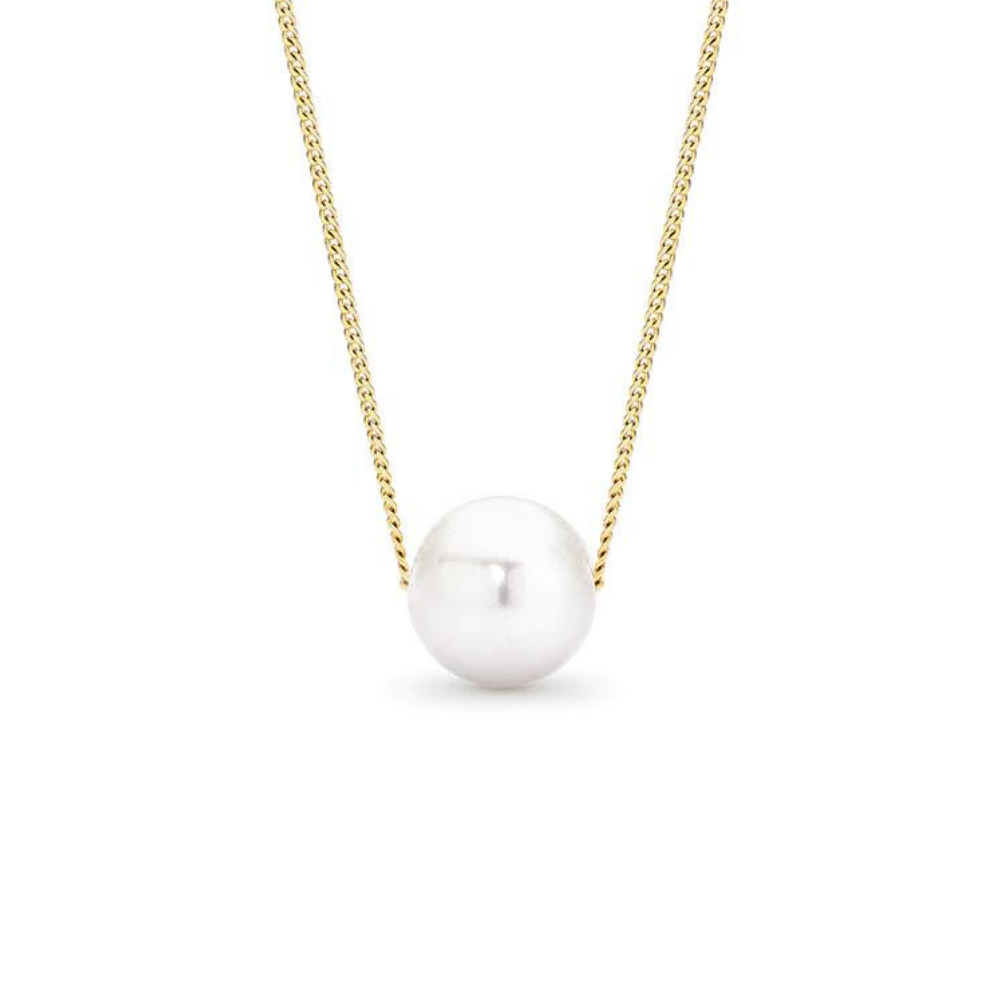 9k Yellow Gold 'Mirage' Pearl Slider Necklace