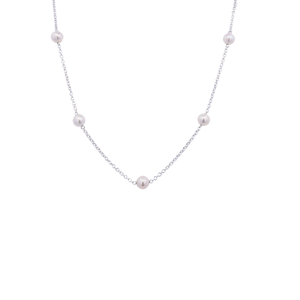 Sterling Silver 'Cascade' Pearl Necklace