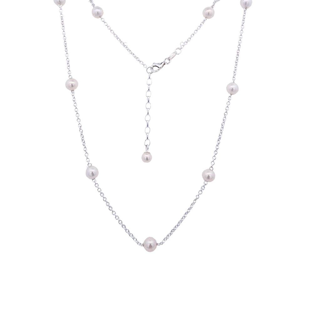 Sterling Silver 'Cascade' Pearl Necklace