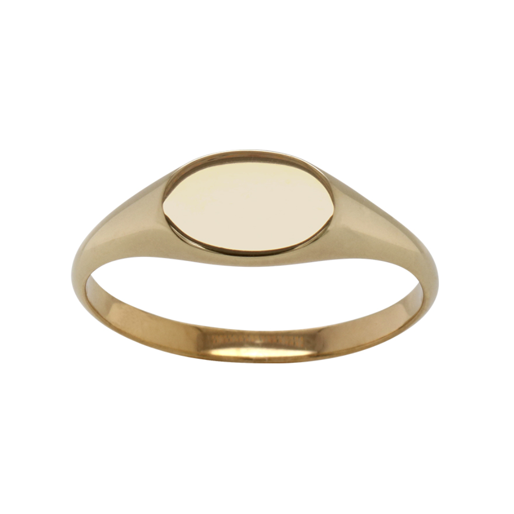 9k Yellow Gold Oval Signet Ring