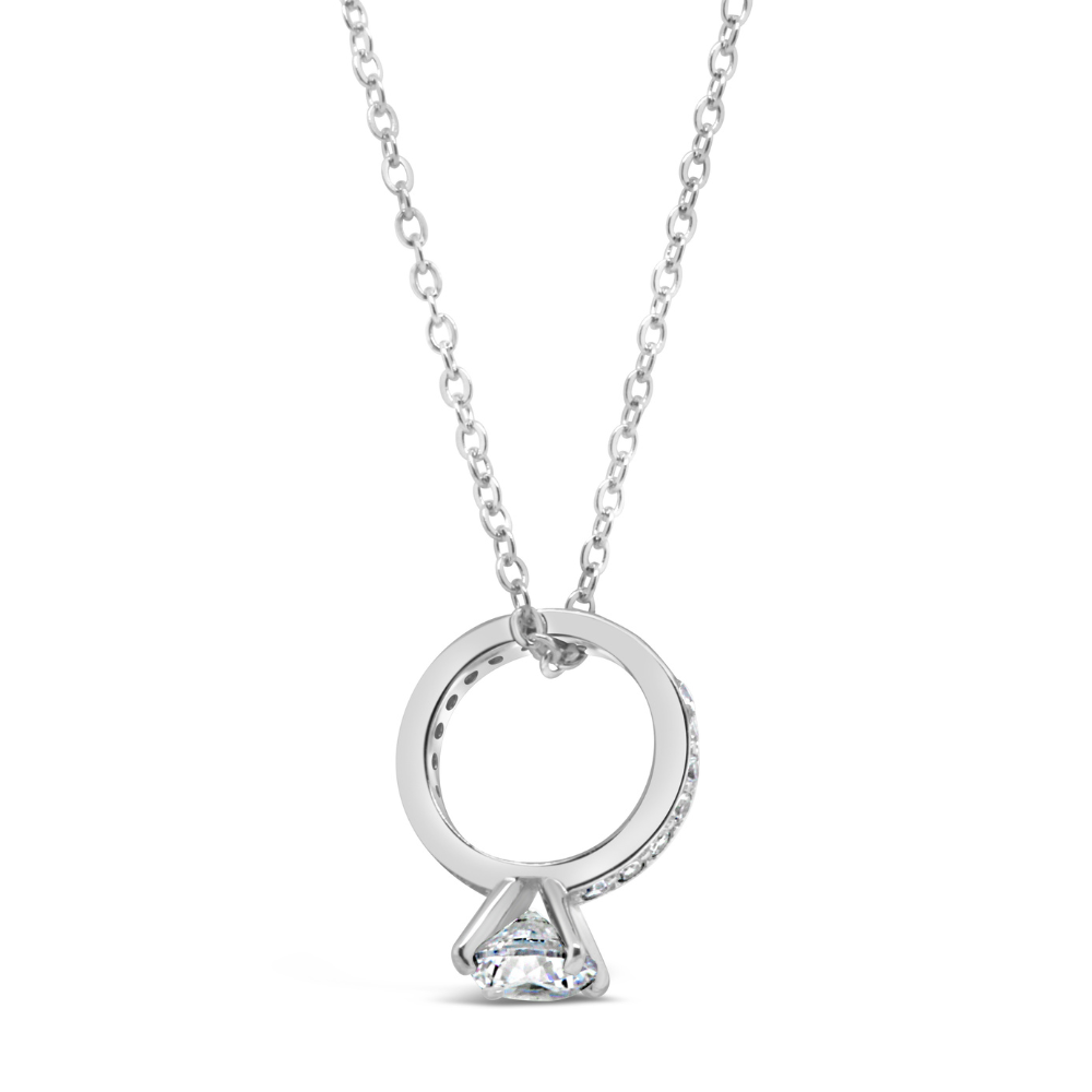 Sterling Silver Tiny Ring Proposal Necklace