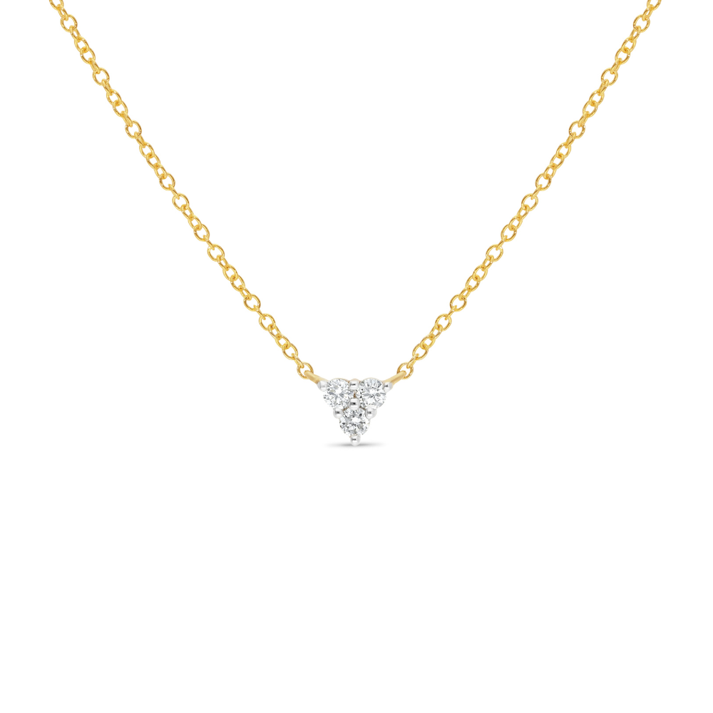 9k Yellow Gold Diamond Trio Necklace