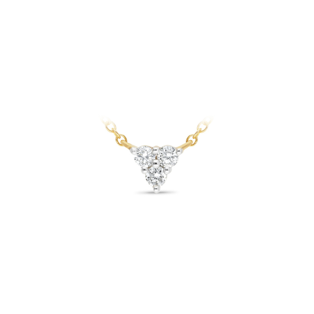 9k Yellow Gold Diamond Trio Necklace