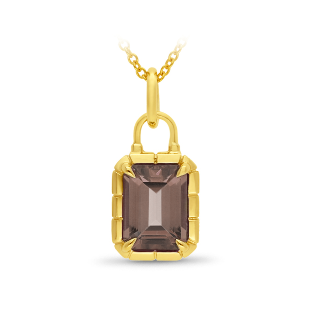 9k Yellow Gold Smokey Quartz Pendant