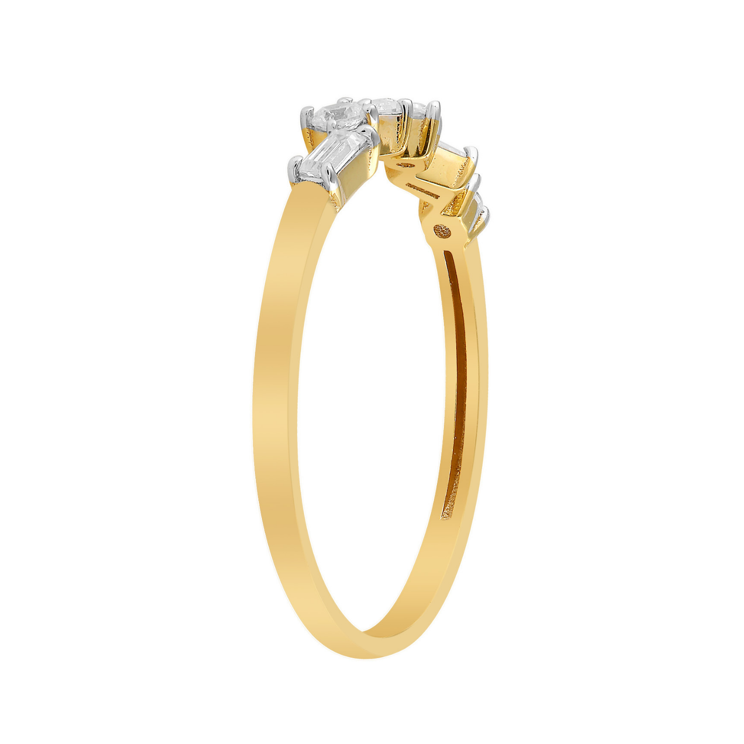 9k Yellow Gold Assorted Diamond Band