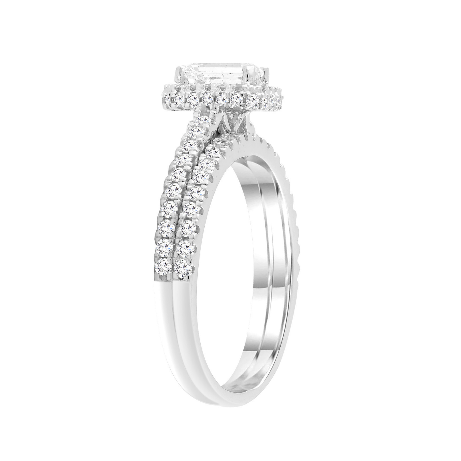 9k White Gold 1ct TDW Bridal Set