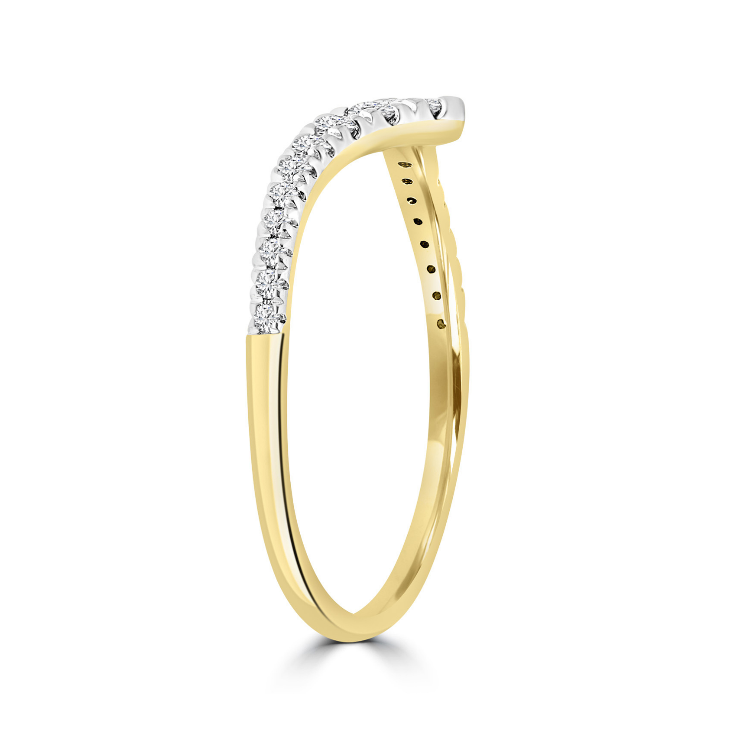 9k Yellow Gold Diamond V Band