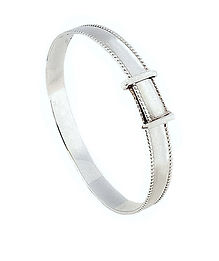 Sterling Dotted Edge Baby Adjustable Bangle