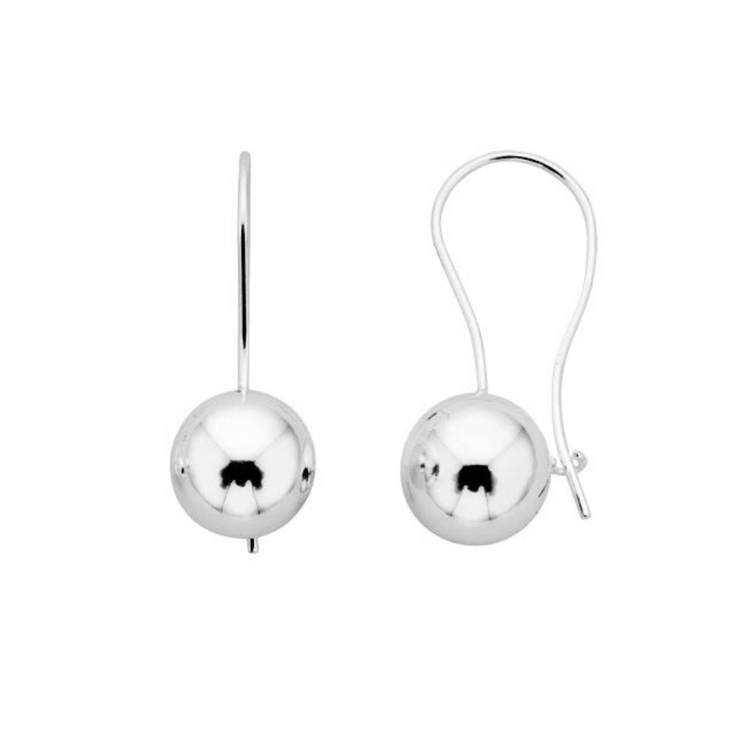 Sterling Silver 10mm Euroball Earrings