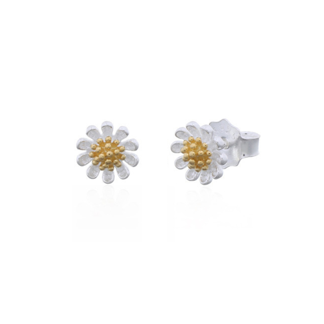 Sterling Silver Daisy Earrings