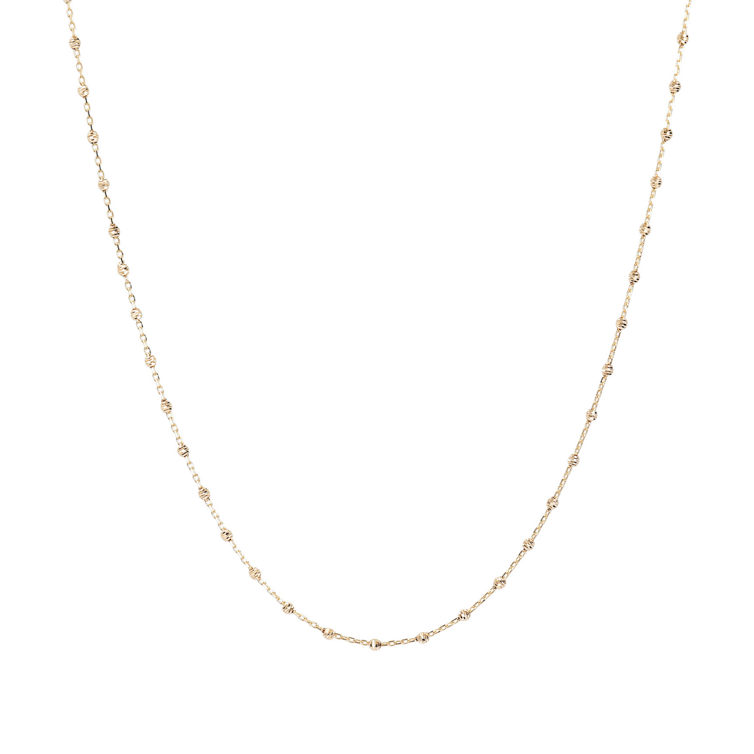 9k Yellow Gold Beaded Chain