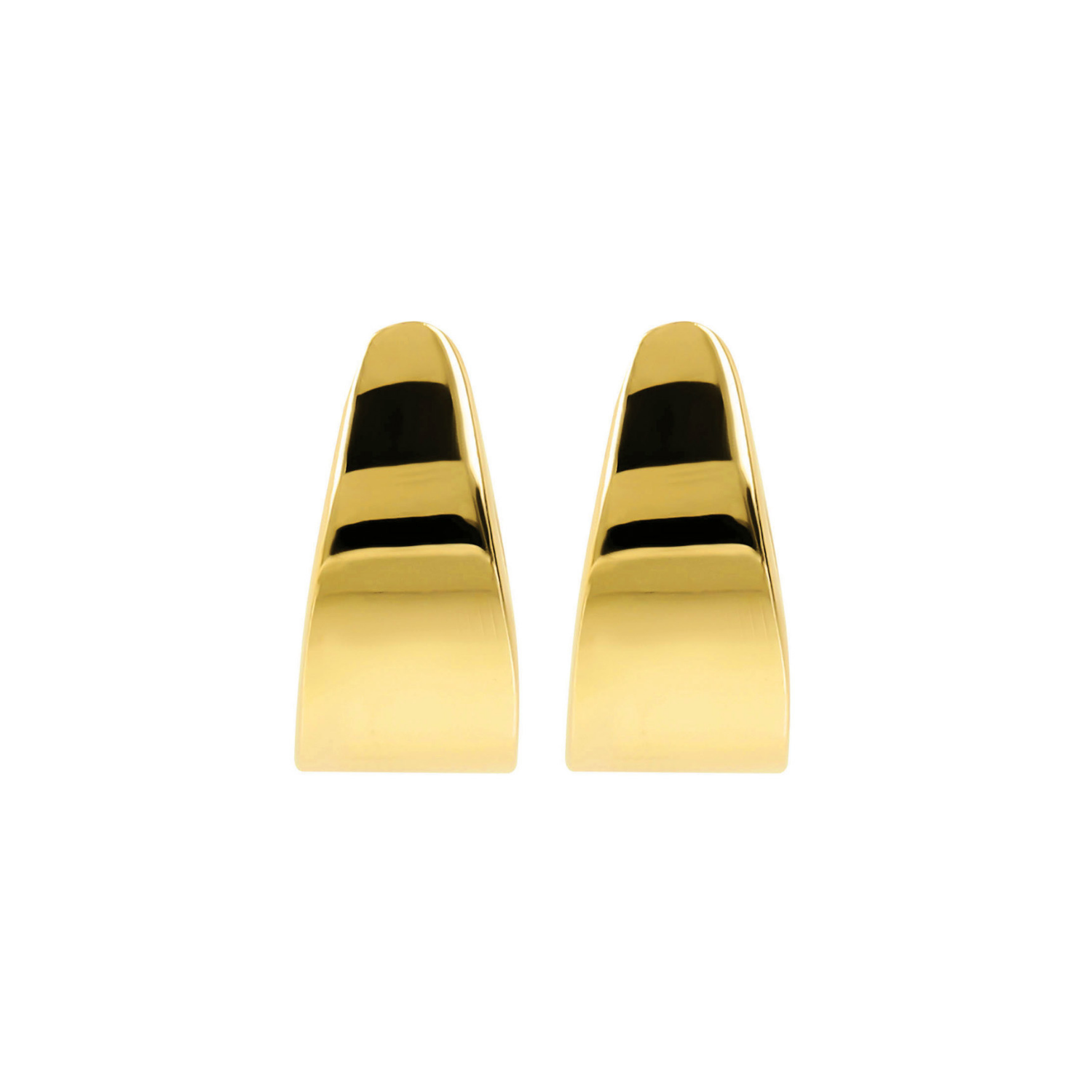 9k Yellow Gold Tapered Hoop Earrings