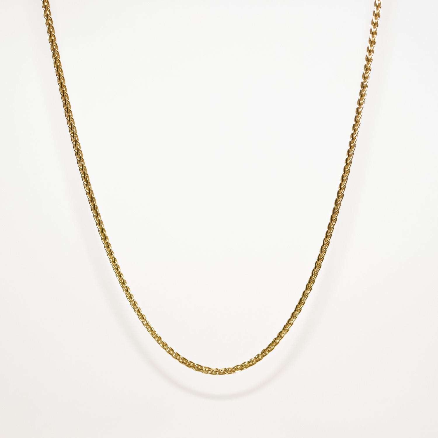 9k Yellow Gold Plain Wheat Chain - 50cm